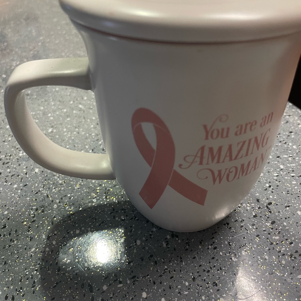 Pink/White Breast Cancer Awareness Mug